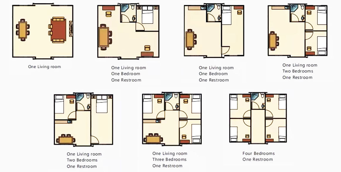 Layout diagram of 20ft expandable house